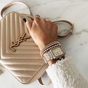 🤎YSL•Saint Laurent Quilted Lou Camera Bag•Beige🤎